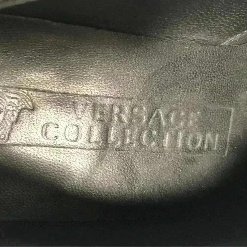 Versace Collection Men’s Black Monk Strap Dress Shoes 41 Leather Buckle Formal